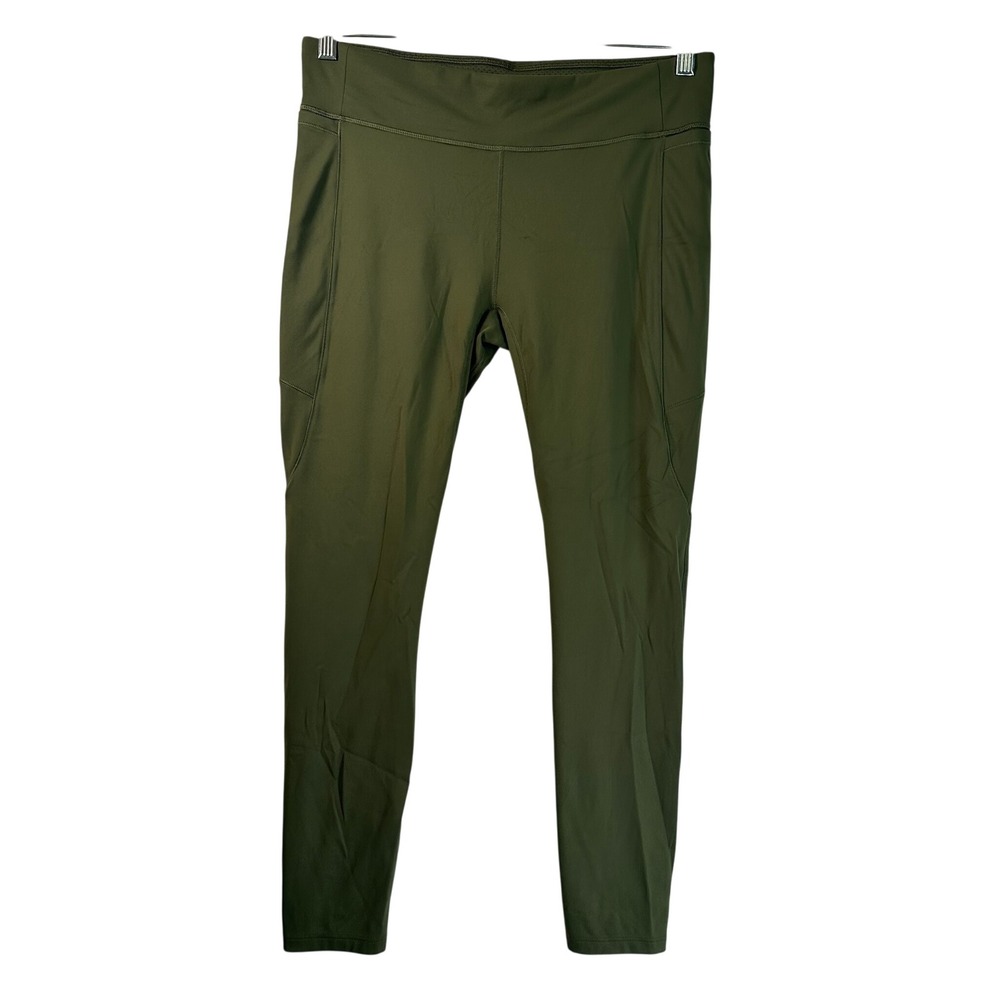 Calia Olive Green High Rise Athletic Leggings with Pockets AX32305F Large